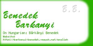 benedek barkanyi business card