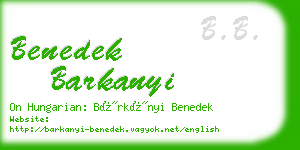 benedek barkanyi business card